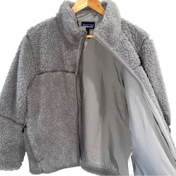 Patagonia Women’s Gray Lunar Duck Sherpa Fleece Jacket Size Medium - Picture 3 of 5